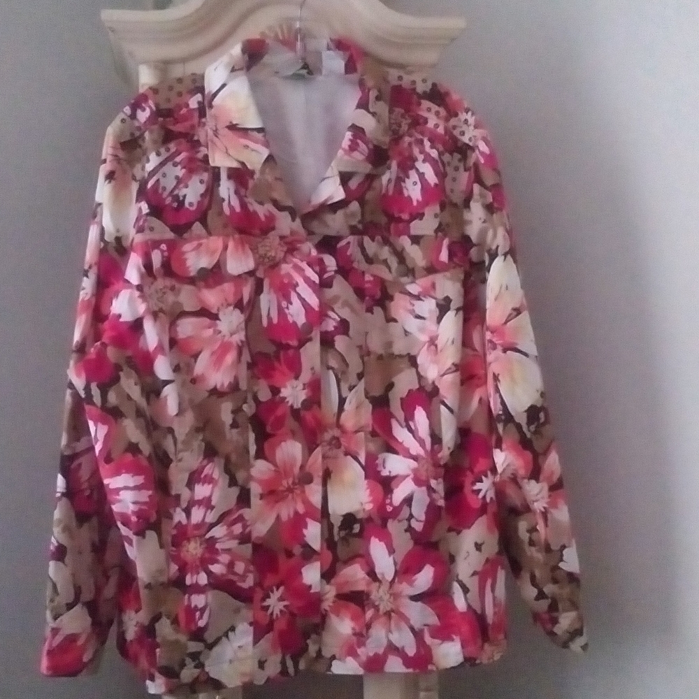Laura Ashley Woman Short Floral Jacket Sz 2X